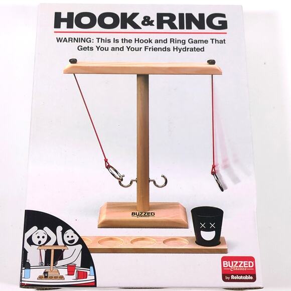 Buzzed Classics Hook & Ring Game Adult Ring Toss NEW W/ Box Damage - Picture 1 of 2